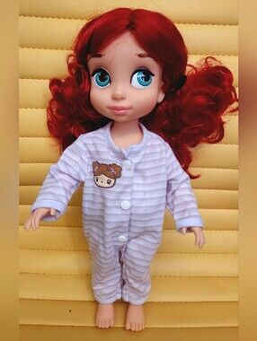 Disney Animator's Collection Ariel Doll in Lavender Striped Pajamas Onesie 16"